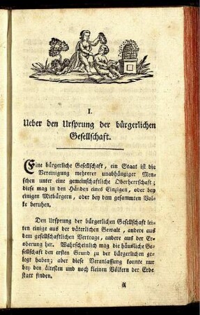 I. Ueber den Ursprung der bürgerlichen Gesellschaft.
