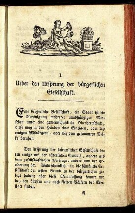 I. Ueber den Ursprung der bürgerlichen Gesellschaft.