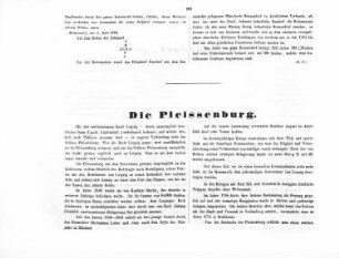 Die Pleissenburg