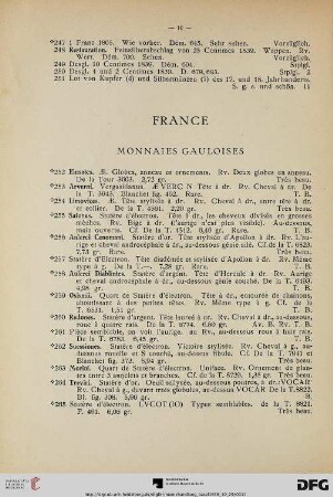 Monnaies gauloises (Nr. 252-267)
