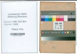 Entnazifizierung Fritz Peters , geb. 09.02.1908 (Arzt)
