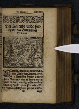 Dast Leeuendt vnde herkumpft des Euangelisten S. Lucas.