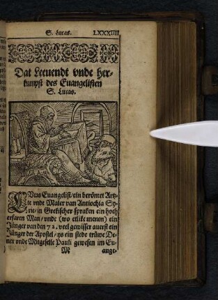 Dast Leeuendt vnde herkumpft des Euangelisten S. Lucas.