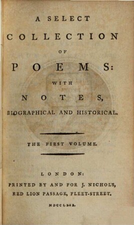 A Collection of Poems : With Notes, Biographical And Historical, 1