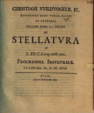 De stellatura ... : Pr. inaug.