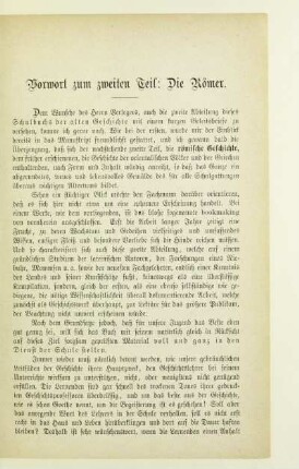 Vorwort zum zweiten Teil: Die Römer