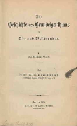 1: Die kölmischen Güter