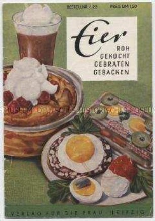 Heft mit Rezepten für Gerichte aus Eiern