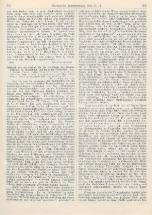 301-304 [Rezension] Loesche, Georg (Hrsg.), Jahrbuch der Gesellschaft für die Geschichte des Protestantismus im ehemaligen und im neuen Österreich. 45. u. 46. Jahrg