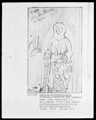 Studie zum Grabmal Heinrichs des Ungehorsamen in der Marburger Elisabethkirche