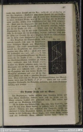 §. 16. Die krumme Fläche und die Ebene