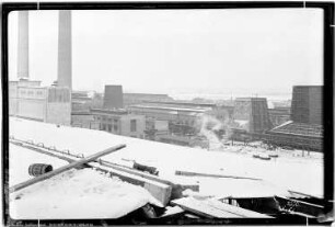 Me Gesamt, Rundblick von Bau Me 140 Silo, Me 5 Elektrische Zentrale, Me 144, 145 Kühlwerk, Me 150 Kompressorenanalge, Me 202 Dampfkesselhaus, Me 220 Kühlwerk