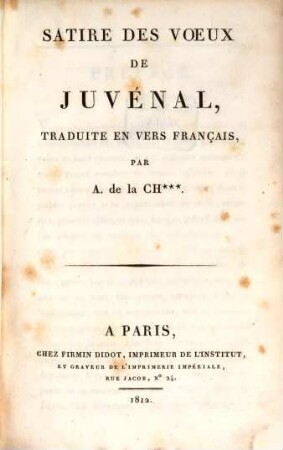 Satire des voeux de Juvenal