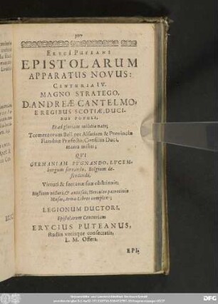 Eryci[i] Puteani Epistolarum Appartus Novus: Centuria IV.
