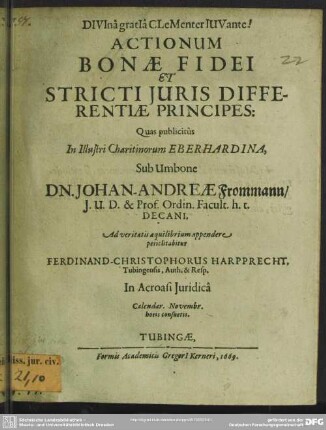 Actionum bonae fidei et stricti juris differentiae principes