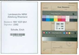 Entnazifizierung Erich Schulte , geb. 18.09.1899 (Baumeister)