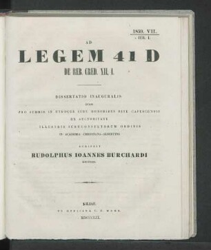 VII. [Dissertationen.]