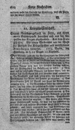 Befestigungskunst im Felde.