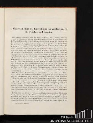 I. Überblick über die Entwicklung der Zählmethoden für Teilchen und Quanten