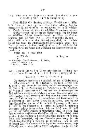 Unterhaltung der Elementarschulen seitens der politischen Gemeinden in der Provinz Westphalen : [V. Elementarschulwesen]
