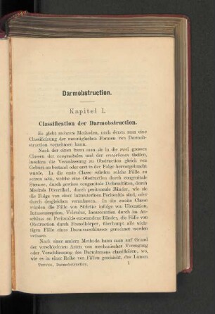 Kapitel I. Classification der Darmobstruction.