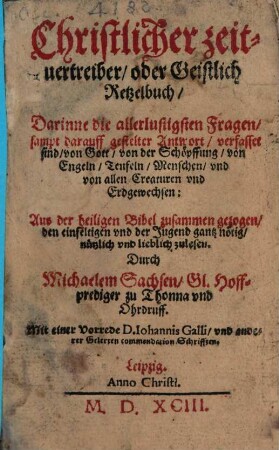 Christlicher Zeitvertreiber