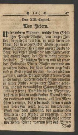 Das XIII. Capitel. Von Fiebern