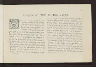 Laying of the coping stone
