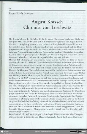 August Kotzsch Chronist von Loschwitz