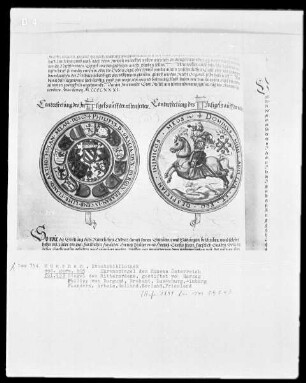 Ehrenspiegel des Hauses Österreich — Siegel des Ritterordens, gestiftet von Herzog Philipp von Burgund, Folio 308recto