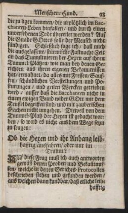 Ob die Hexen und ihr Anhang leibhafftig ausfahren / oder nur im Traum?