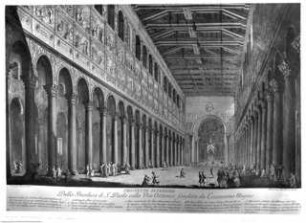 Prospetto Interiore Della Basilica di San Paolo sulla Via Ostiense fondata da Costantino Magno ...