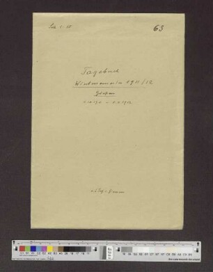 Band 63: Wintersemester 1911/1912, Gießen