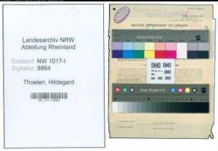 Entnazifizierung Hildegard Thoelen , geb. 06.04.1905 (Buerogehilfin)