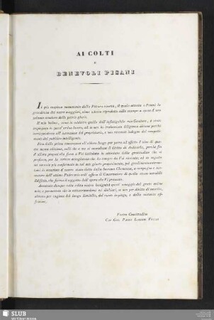Ai Colti E Benevoli Pisani