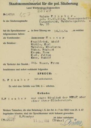 Fischer, Helene
