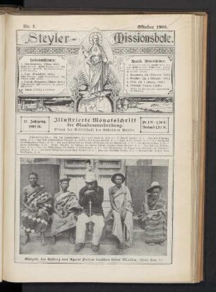 Nr. 1. Oktober 1909. 37. Jahrgang.
