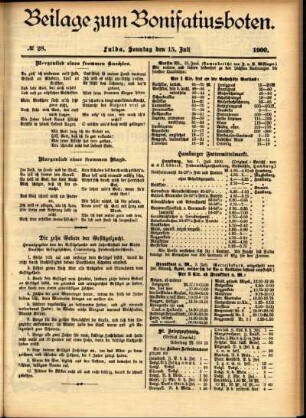 Zweite Ausgabe vom Sonntag, den 15. Juli 1900.