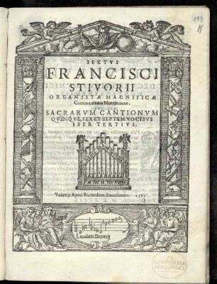 Francesco Stivori: Sacrarum cantionum quinque, sex et septem vocibus liber tertius ... Sextus