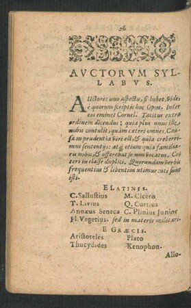 Auctorum Syllabus.