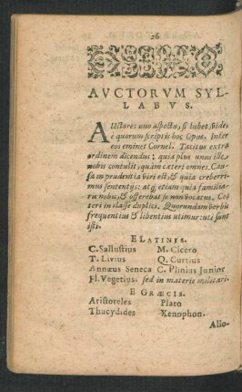 Auctorum Syllabus.