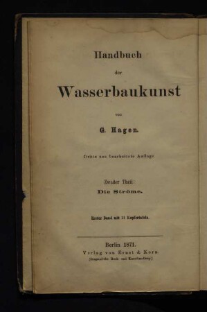 Theil 2, Bd. 1: [Abschnitt I - V] : mit einem Atlas von 11 Kupfertafeln in Folio