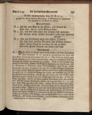 Sechste Unterhandlung Cap. II. V. 1 - 3. zwischen der Braut und dem Bräutigam, in Geselschaft der Jungfrauen und Junggesellen als Diener der erstern.