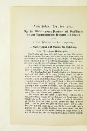 A. Das Zeitalter der Befreiungskriege