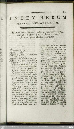 Index Rerum Maxime Memorabilium