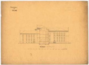 Seminargebäude, Aurich: Querschnitt durch das Mittelgebäude