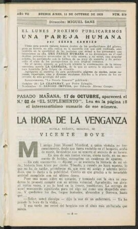 1923007309: La hora de la venganza : novela inédita