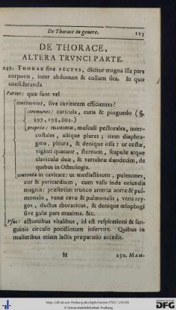 De Thorace, Altera Trunci Parte.