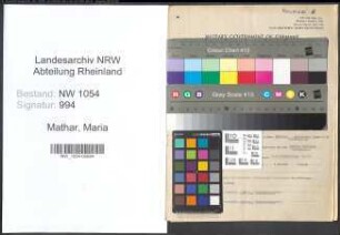 Entnazifizierung Maria Mathar , geb. 09.08.1901 ()