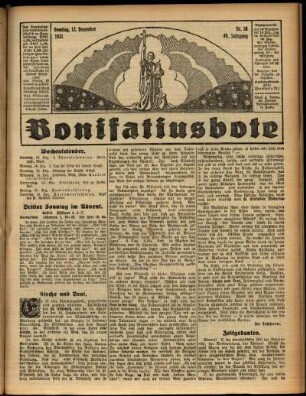 Erste Ausgabe vom Sonntag, den 13. Dezember 1931.